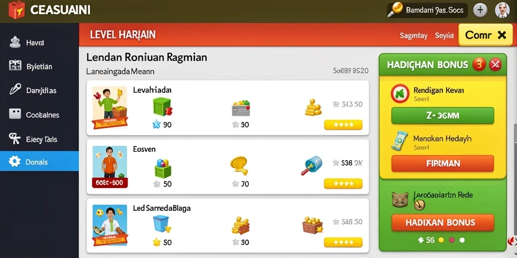 Tantangan level yang semakin menegangkan.